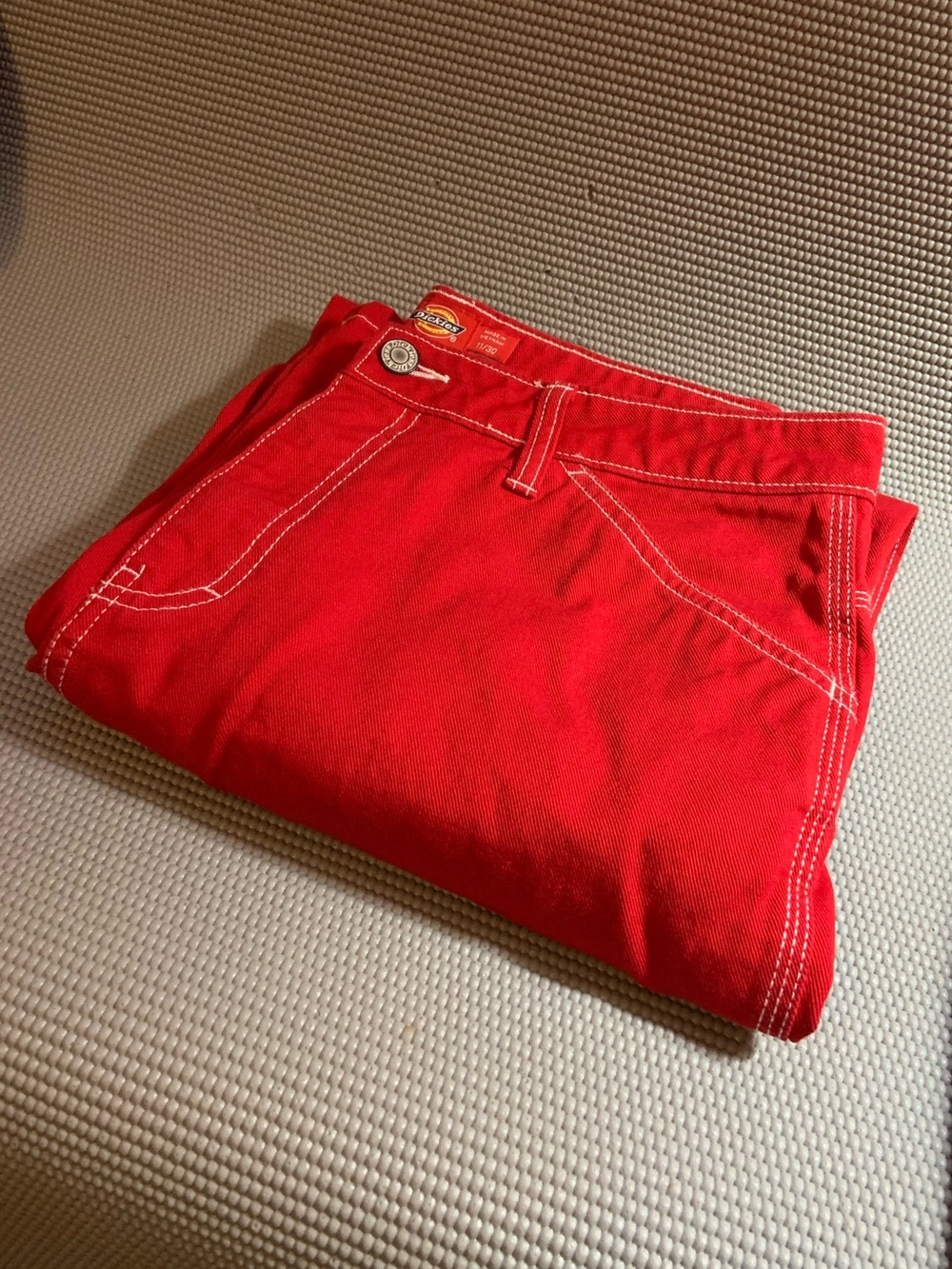 Dickies Girl CP20 Contrast Stitch Carpenter Pants Size 11/30 Red White